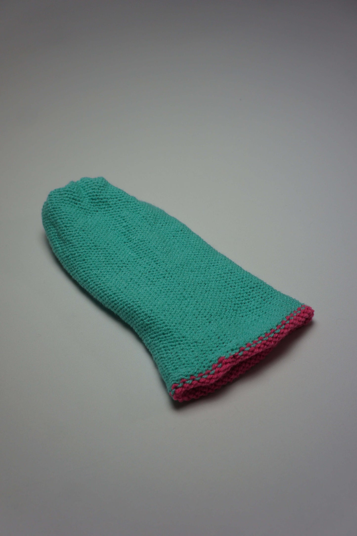Handmade Reversible Wooly Beanie Aqua and Hot Pink | Shop