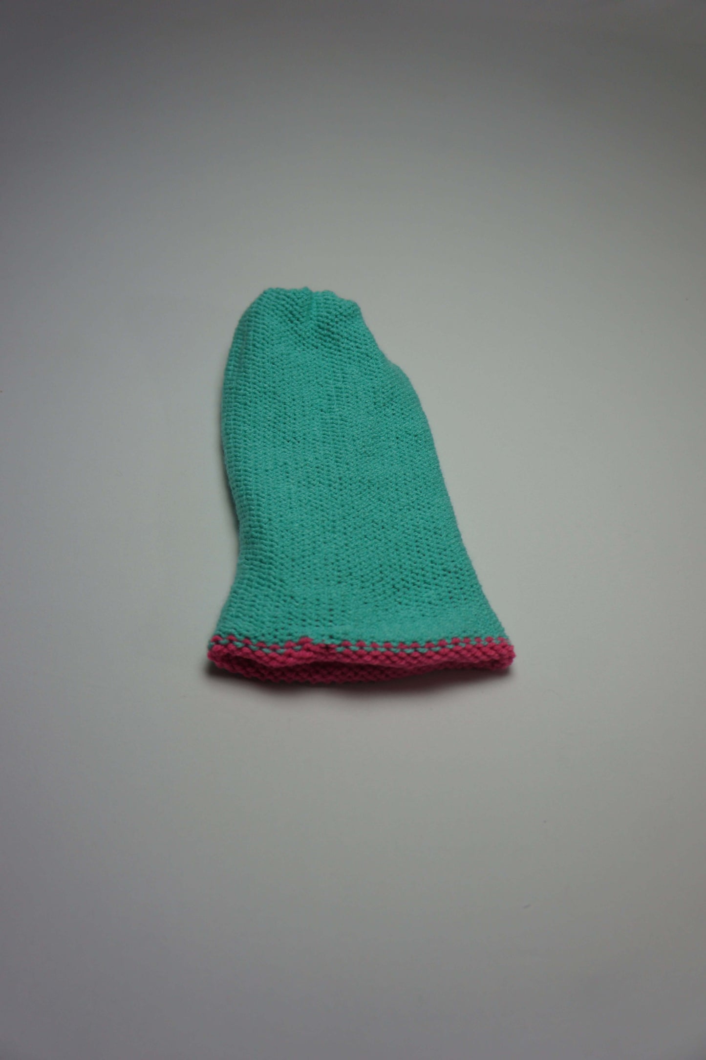 Handmade Reversible Wooly Beanie Aqua and Hot Pink | Shop