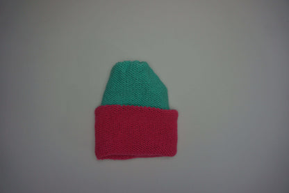 Aqua & Hot Pink Reversible Beanie