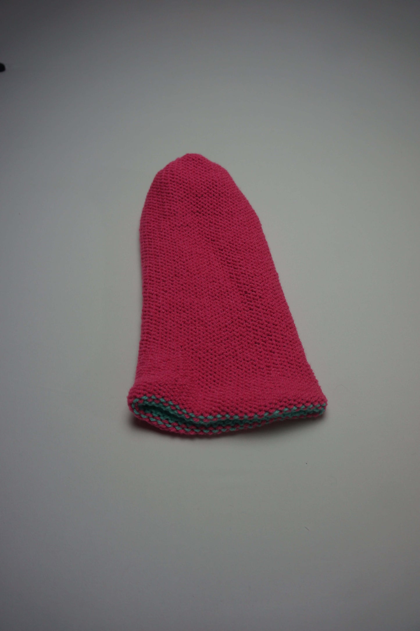 Handmade Reversible Wooly Beanie Aqua and Hot Pink | Shop