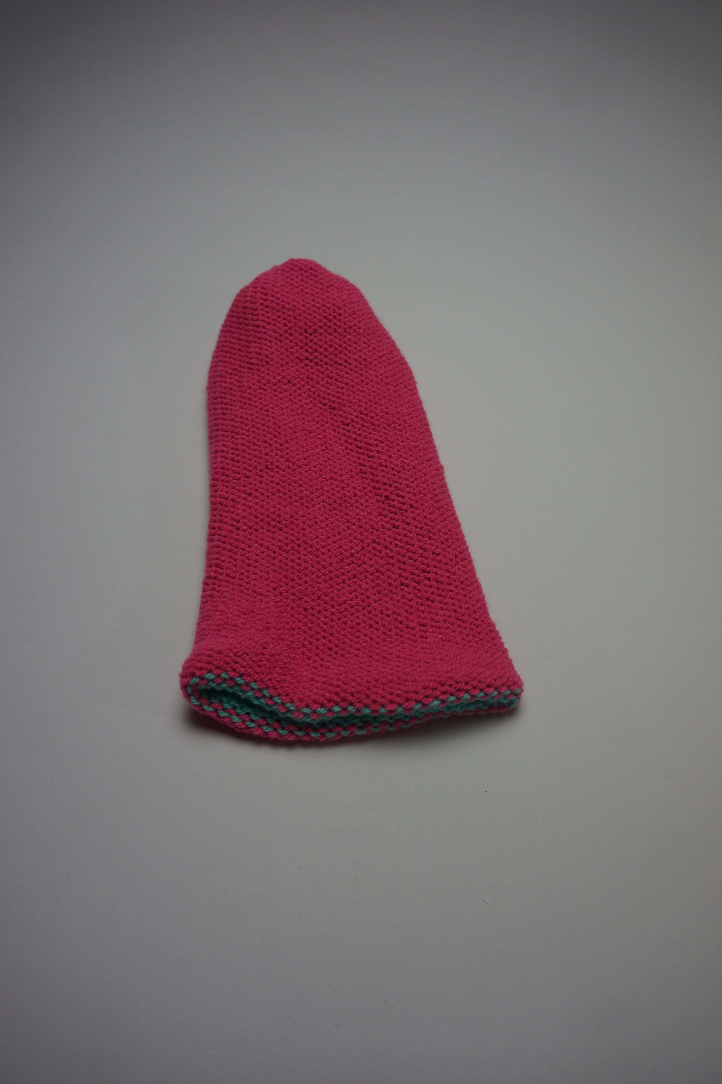 Handmade Reversible Wooly Beanie Aqua and Hot Pink | Shop