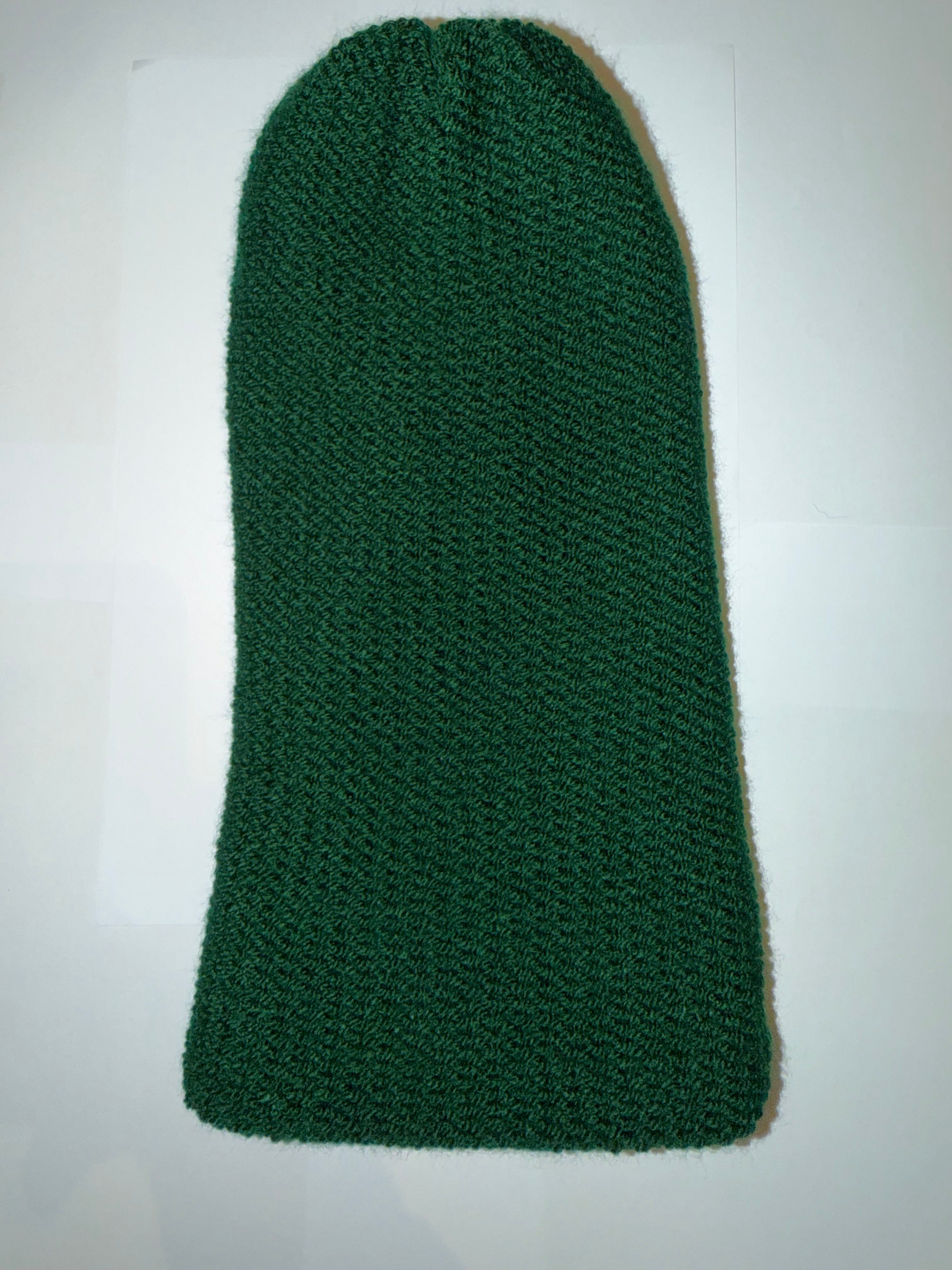 Handmade reversible wooly Beanie School Green and Dark Grey