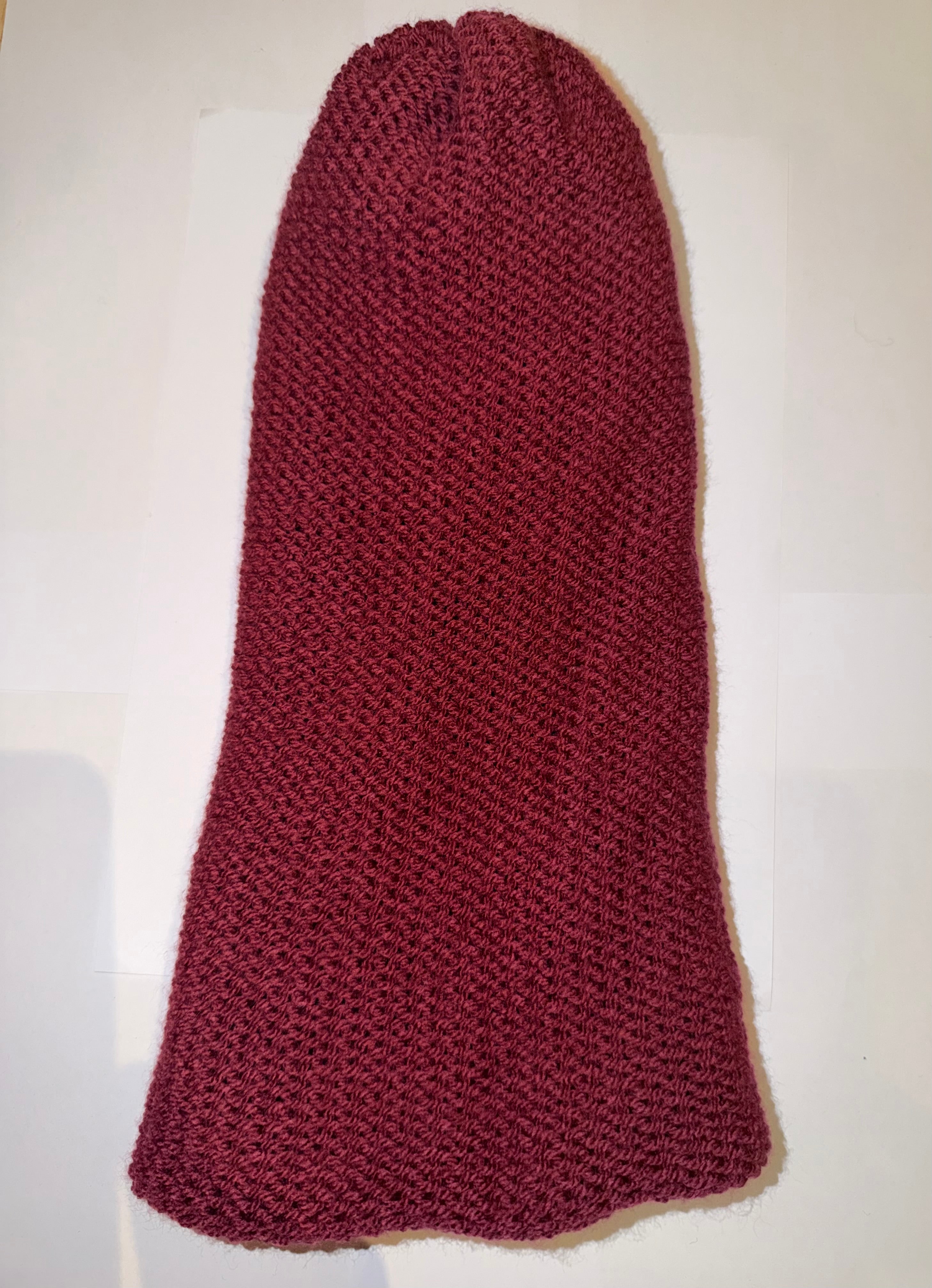 Handmade reversible wooly Beanie Plum and Black